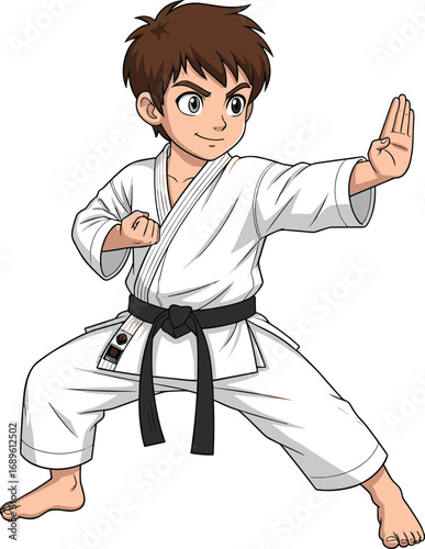 Karate, martial arts, black belt, karate kid, fighting pose, traditional gi, self defense, discipline, training, sport, action, combat, dojo