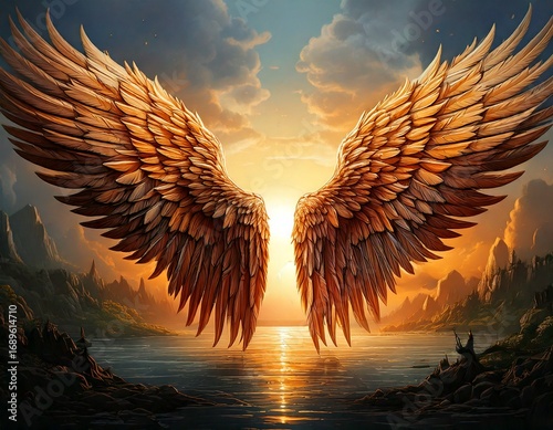 A stunning collection of digital artwork featuring majestic animals, wildlife portraits, scenic landscapes, fantasy wings, sea creatures, and creative artistic illustrations for stock use.