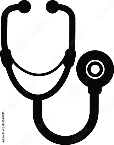 Stethoscope icon set silhouette vector illustration.