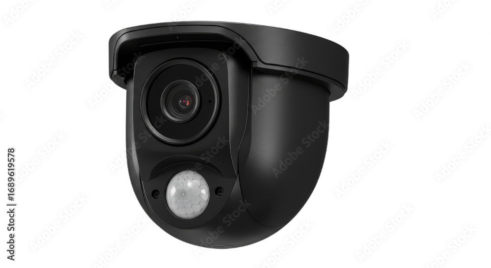 Obraz premium Modern Security Camera isolated on white background, CCTV Camera PNG