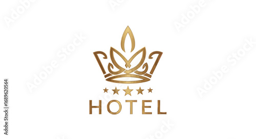 Luxury Golden Crown Logo for Premium Brand or Hotel Identity