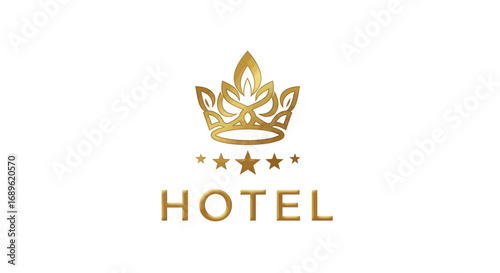 Luxury Golden Crown Logo for Premium Brand or Hotel Identity