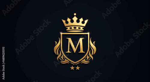 Luxury Golden Crown Logo for Premium Brand or Hotel Identity