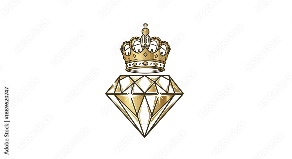 Naklejka premium Luxury Golden Crown Logo for Premium Brand or Hotel Identity