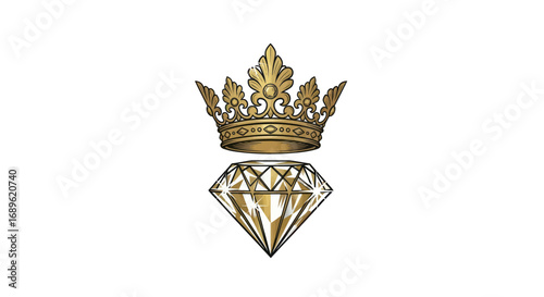Luxury Golden Crown Logo for Premium Brand or Hotel Identity