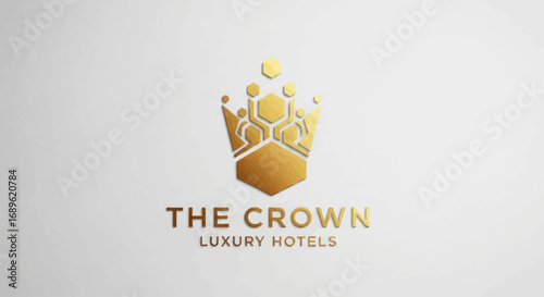 Luxury Golden Crown Logo for Premium Brand or Hotel Identity