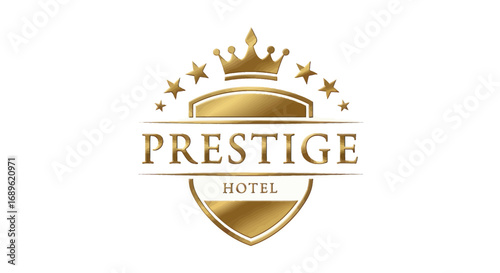 Luxury Golden Crown Logo for Premium Brand or Hotel Identity