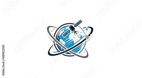Stylized illustration of a wave cresting, with shades of turquoise and blue, against a white background, creating a dynamic circular motion.