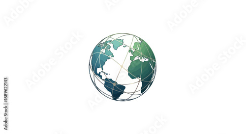 Stylized illustration of a wave cresting, with shades of turquoise and blue, against a white background, creating a dynamic circular motion.