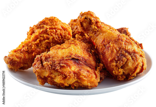 Crispy fried chicken pieces on a white plate (4)
