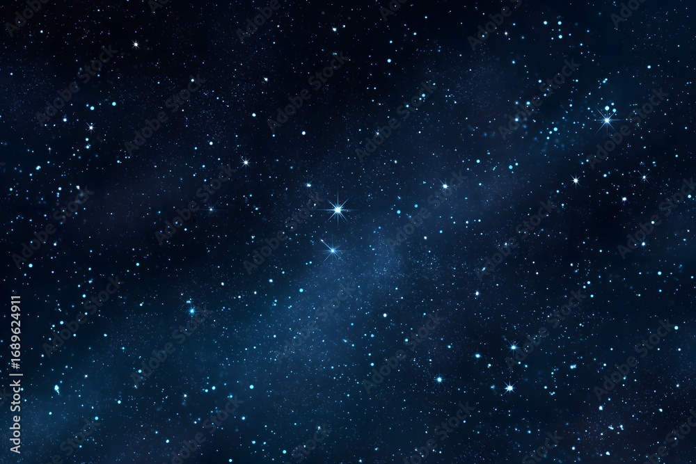 Fototapeta premium Serene Night Firmament with Gentle Cloud Bands, Sparkling Micro Stars, Elegant Copy-Ready Landscape Layout.Generative AI