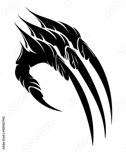 Claw scratch tattoo design sharp talons silhouette vector