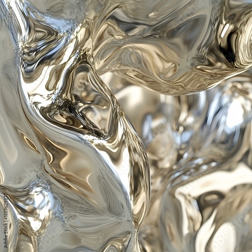 Abstract Liquid Metal Swirls Background Texture