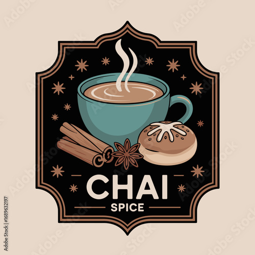 Retro Typography Poster for Chai and Cinnamon Buns