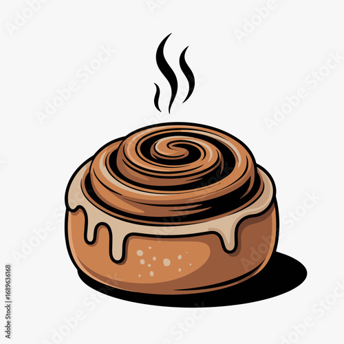 Freshly Baked Cinnamon Bun with Icing