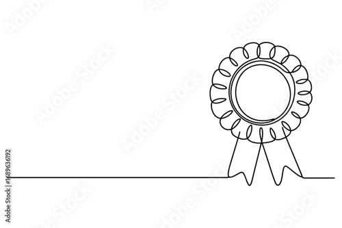 Continuous Line Medal Design – Elegant Ribbon for Achievement