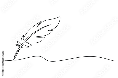 Minimal Feather Illustration – One Line Elegant Nature Drawing