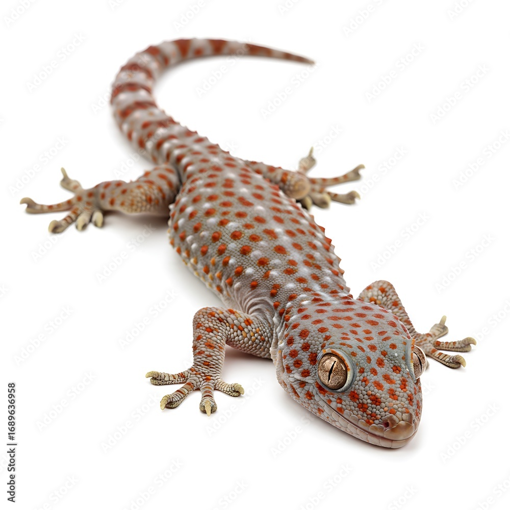 Naklejka premium Tokay Gecko (Gekko gecko) isolated on white background Photo for Commercial Use