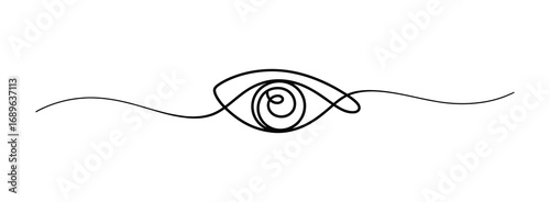 Minimalist eye continuous line sketch outline vision symbol