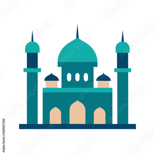 Elegant Modern Mosque Vector Design White  