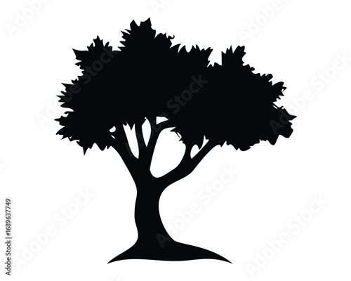 A stylized vector silhouette of a tree, showcasing its unique branches and foliage

Would you like me to help you find more specific types of tree illustrations, such as an oak or a maple?
