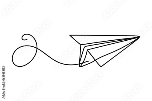 One Line Paper Plane Sketch Minimal Travel Toy Concept Design