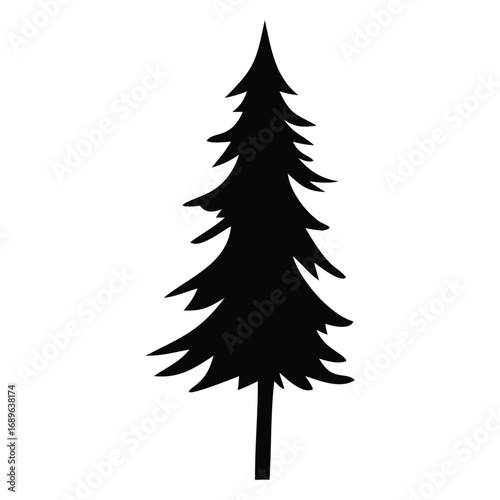 Christmas tree set vector illustration of pine and fir trees