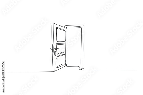 open door isolated on white background