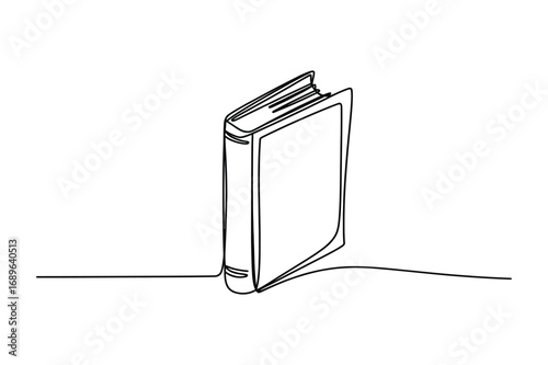 Continuous line book drawing simple sketch design symbolizing knowledge literature and academic study