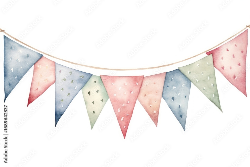 Obraz premium Christmas bunting white background clothesline celebration.