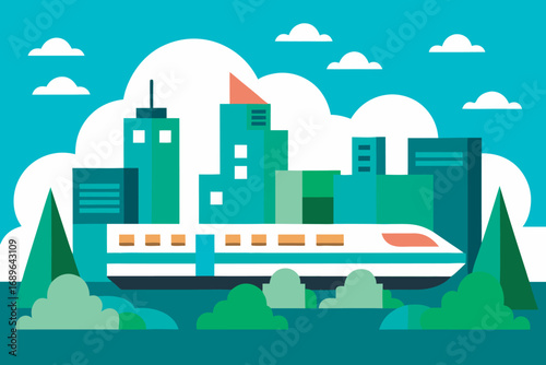 Vibrant flat style illustration of a mod character