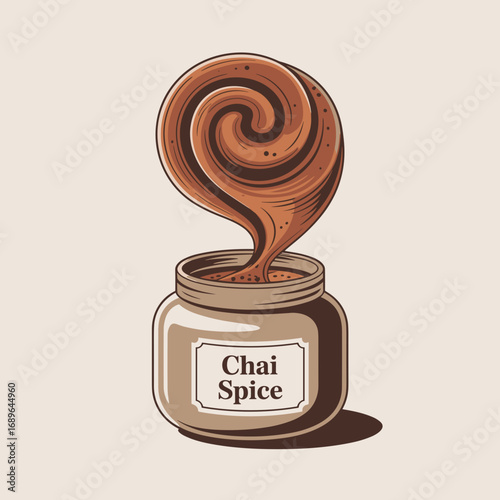 Chai Spice Jar with Flowing Aroma Design