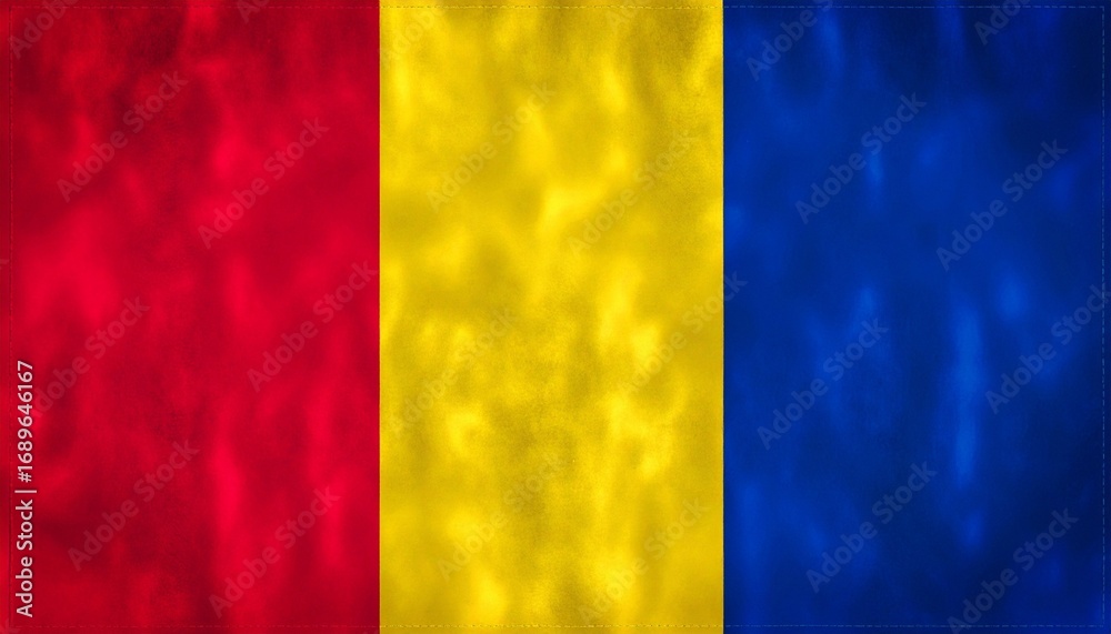 Fototapeta premium Flag of Romania Waving with a Woven Fabric Texture