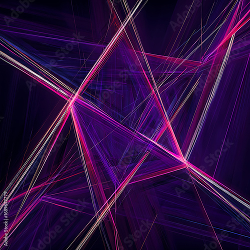 Abstract fractal with purple and pink lines design