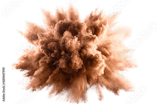 Exploding cloud of light brownish-tan powder