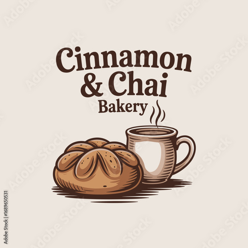Cinnamon and Chai Bakery Logo Design