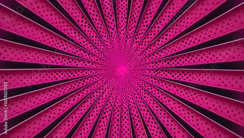 Vibrant Pink Dotted Sunburst Background