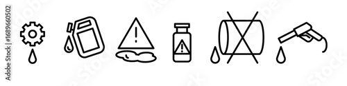 Hazardous Materials and Safety Icon Set