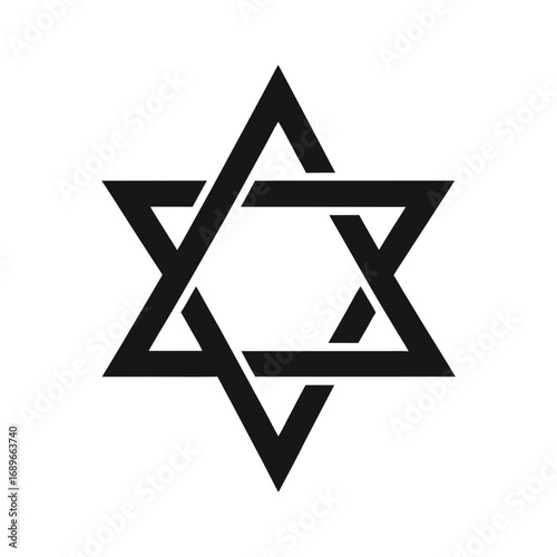 Star of David silhouette black vector symbol icon