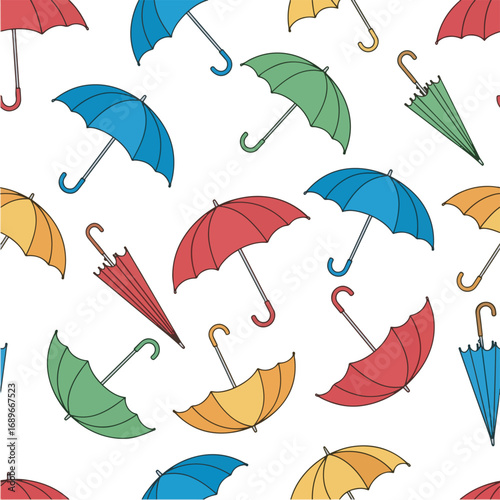vector Umbrella seamless pattern. colorful umbrella illustration background.