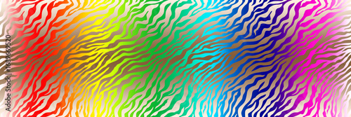 A seamless colorful abstract wave pattern with geometric lines and floral curves for a vibrant textile background illustration