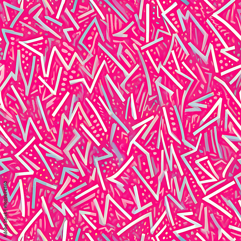 Vibrant Memphis Style Pattern with Geometric Shapes Vibrant Memphis Style Pattern with Geometric Shapes