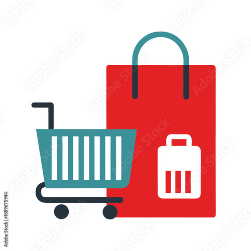 e commerce icon pack shopping bag cart barcode