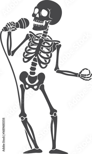 Singing Skeleton Image vector. Singing Skeleton Stock Illustrations
