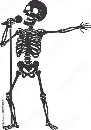 Singing Skeleton Image vector. Singing Skeleton Stock Illustrations