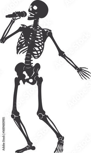 Singing Skeleton Image vector. Singing Skeleton Stock Illustrations