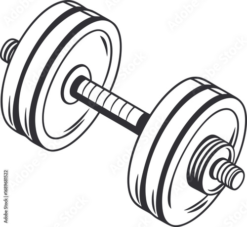An isolated set of heavy iron dumbbells for strength training and bodybuilding