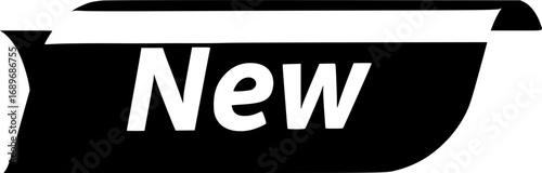 Red ribbon banner with the inscription new, suitable for advertising and highlighting new products
