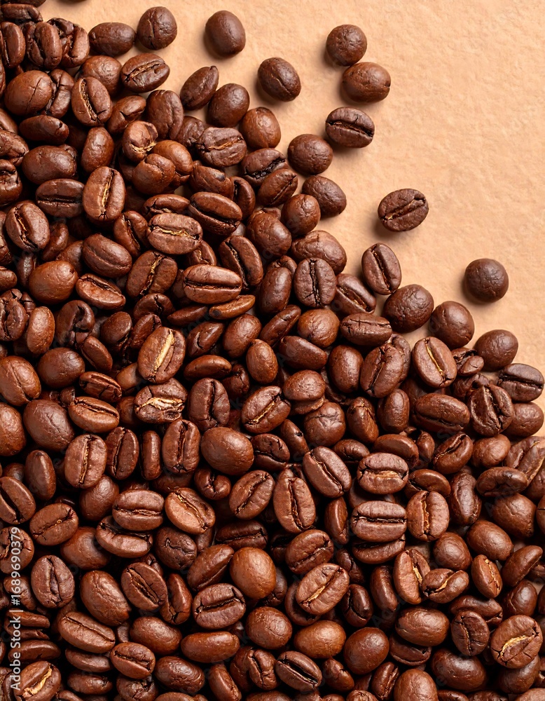 Naklejka premium Roasted coffee beans close-up (2)