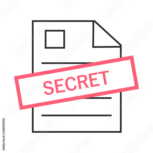 Secret、極秘ファイル、機密文書、情報セキュリティのイラスト